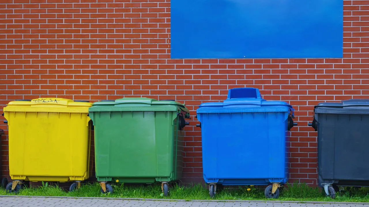 żółty pojemnik na styropian po meblach